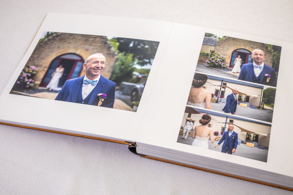 Album photo reportage de mariage ouvert